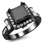 Black Gold 2 3/4ct TDW Diamond Engagement Ring - Handcrafted By Name My Rings™