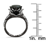 Black Gold 3 1/10ct TDW Round Black Diamond Lotus Ring - Handcrafted By Name My Rings™