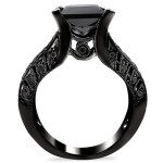 Black Gold 3 7/8ct TDW Princess-cut Black Diamond Bridal Set - Handcrafted By Name My Rings™