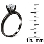 Black Gold 3/4ct TDW Round Solitaire Diamond Engagement Ring - Handcrafted By Name My Rings™