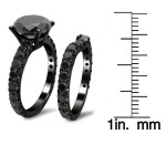 Black Gold 4 2/5ct TDW Black Round Diamond Bridal Set - Handcrafted By Name My Rings™