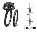 Black Gold 4ct TDW Black Diamond Engagement Ring Bridal Set - Handcrafted By Name My Rings™
