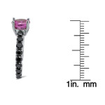 Black Rhodium-plated Gold 2 1/4 TGW Pink Sapphire and 1ct TDW Black Diamond Enga - Handcrafted By Name My Rings™
