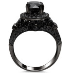 Gold 2 1/2ct TDW Black Diamond Ring - Handcrafted By Name My Rings™