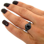 Gold 2 1/2ct TDW Black Diamond Ring - Handcrafted By Name My Rings™