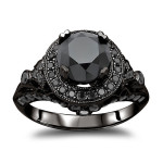 Gold 2 1/2ct TDW Black Diamond Ring - Handcrafted By Name My Rings™