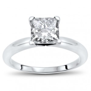 Gold 3/4ct TDW Princess-cut Solitaire Diamond Engagement Ring - Handcrafted By Name My Rings™