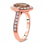 Rose Gold 1 1/2ct TDW Marquise Brown Diamond Engagement Ring - Handcrafted By Name My Rings™