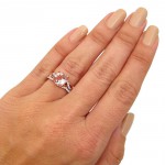 Rose Gold 1 3/5ct. TGW Round-cut Morganite and 2/5ct. TDW Diamond Engagement Ring Set - Handcrafted By Name My Rings™