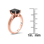 Rose Gold 2 1/2ct TDW Emerald-cut Black Diamond Engagement Ring - Handcrafted By Name My Rings™