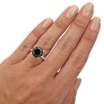 Rose Gold 3 1/4ct tdw Round Black Diamond Engagement Ring - Handcrafted By Name My Rings™
