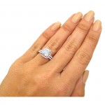 Rose Gold Cushion-cut Moissanite and 1/2ct TDW Diamond Bridal Set - Handcrafted By Name My Rings™