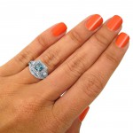 White Gold 1 1/10ct TDW Blue Princess-cut Diamond Bridal Ring Set - Handcrafted By Name My Rings™