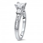 White Gold 1 1/2ct TDW Enhanced Princess-cut 3-stone Diamond Engagement Ring - Handcrafted By Name My Rings™
