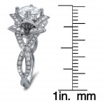 White Gold 1 1/2ct TDW Round-cut Diamond Lotus Flower Engagement Ring - Handcrafted By Name My Rings™