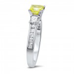 White Gold 1 1/2ct TDW Yellow Princess-cut Diamond 3-stone Engagement Ring - Handcrafted By Name My Rings™