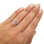 White Gold 1 1/2ct TGW Morganite and 1/3ct TDW Black Diamond Engagement Ring - Handcrafted By Name My Rings™