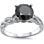 White Gold 1 1/3ct TDW Black Diamond Engagement Ring - Handcrafted By Name My Rings™