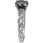 White Gold 1 1/3ct TDW Black Diamond Engagement Ring - Handcrafted By Name My Rings™