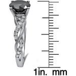 White Gold 1 1/3ct TDW Black Diamond Engagement Ring - Handcrafted By Name My Rings™