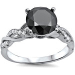 White Gold 1 1/3ct TDW Black Diamond Engagement Ring - Handcrafted By Name My Rings™
