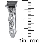 White Gold 1 1/3ct TDW Black Princess-cut Diamond Engagement Ring - Handcrafted By Name My Rings™