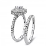 White Gold 1 1/5ct Round Diamond Bridal Set - Handcrafted By Name My Rings™