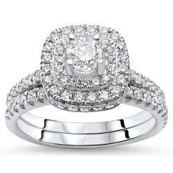 White Gold 1 1/5ct Round Diamond Bridal Set - Handcrafted By Name My Rings™