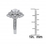 White Gold 1 2/5ct TDW Vintage Style Enhanced Diamond Engagement Ring - Handcrafted By Name My Rings™