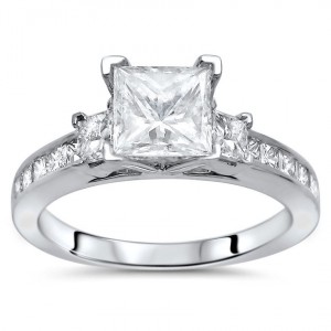 White Gold 1 3/4ct TDW Enhanced Princess-cut Diamond Engagement Ring - Handcrafted By Name My Rings™