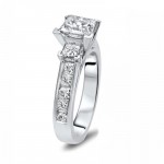 White Gold 1 3/4ct TDW Princess-cut 3-stone Diamond Engagement Ring - Handcrafted By Name My Rings™