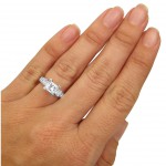 White Gold 1 3/4ct TDW Princess-cut 3-stone Diamond Engagement Ring - Handcrafted By Name My Rings™
