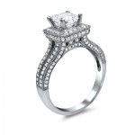 White Gold 1 3/4ct TDW Princess-cut Square Halo Diamond Engagement Ring - Handcrafted By Name My Rings™