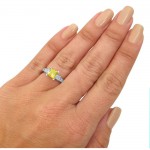 White Gold 1 3/4ct Yellow Princess-cut Diamond 3-stone Engagement Ring - Handcrafted By Name My Rings™