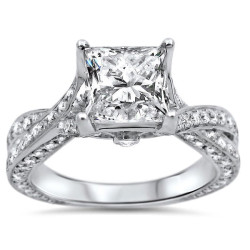 White Gold 1 4/5ct TDW Clarity-enhanced Diamond Engagement Ring - Handcrafted By Name My Rings™