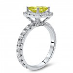 White Gold 1 5/6 ct TDW Yellow Radiant Cut Diamond Engagement Ring - Handcrafted By Name My Rings™