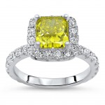 White Gold 1 5/6 ct TDW Yellow Radiant Cut Diamond Engagement Ring - Handcrafted By Name My Rings™
