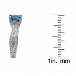 White Gold 1 7/8ct TDW Blue Princess-cut Diamond Ring - Handcrafted By Name My Rings™