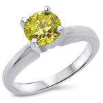 White Gold 1/2ct Round Yellow Canary Diamond Solitaire Engagement Ring - Handcrafted By Name My Rings™