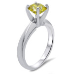 White Gold 1/2ct Round Yellow Canary Diamond Solitaire Engagement Ring - Handcrafted By Name My Rings™