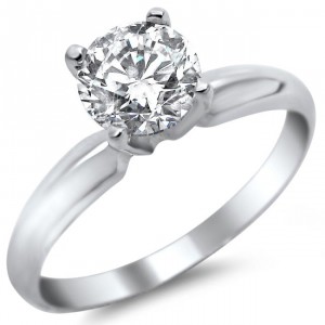 White Gold 1/2ct TDW Round Solitaire Diamond Engagement Ring - Handcrafted By Name My Rings™