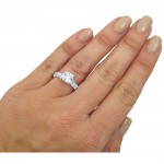 White Gold 1ct TGW Cushion-cut Moissanite and 1/2ct TDW Diamond Engagement Ring - Handcrafted By Name My Rings™