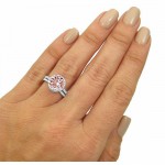 White Gold 2 1/10ct TGW Round-cut Morganite Diamond Engagement Ring Bridal Set - Handcrafted By Name My Rings™