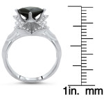 White Gold 2 1/2ct Black Diamond Princess Cut Ring Set - Handcrafted By Name My Rings™