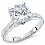 White Gold 2 1/2ct TGW Round Moissanite Engagement Ring - Handcrafted By Name My Rings™