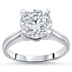 White Gold 2 1/2ct TGW Round Moissanite Engagement Ring - Handcrafted By Name My Rings™