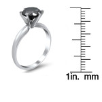 White Gold 2 1/3ct Six Prong Black Round Diamond Solitaire Ring - Handcrafted By Name My Rings™