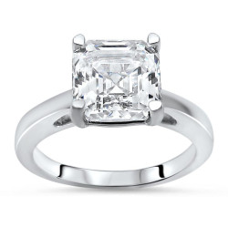 White Gold 2 2/5ct TGW Asscher-cut Moissanite Solitaire Engagement Ring - Handcrafted By Name My Rings™