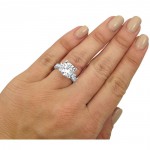 White Gold 2 3/4ct TGW Moissanite 3-stone and 1 1/10ct TDW Diamond Engagement Ring - Handcrafted By Name My Rings™