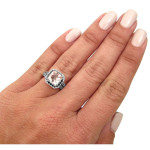 White Gold 2 3/4ct TGW Morganite and 1ct TDW Black Diamond Engagement Ring - Handcrafted By Name My Rings™